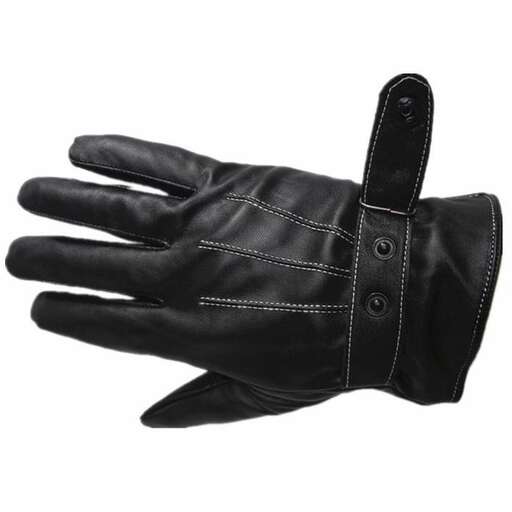 black leather gloves with a zipper