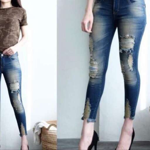 ripped jeans with a t - shirt