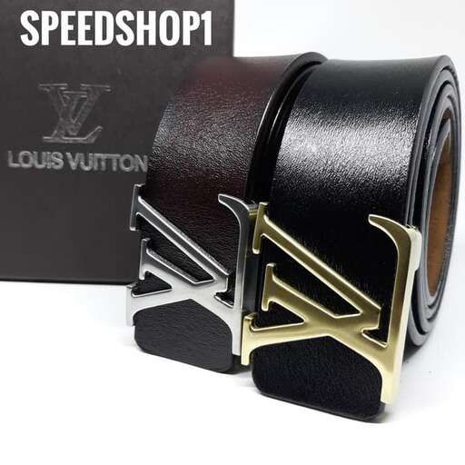 a black leather belt with a black leather band.