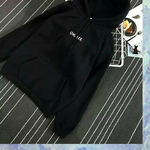 the black hoodie with white stripes