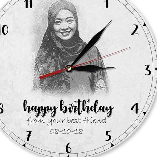 a clock with a woman's face