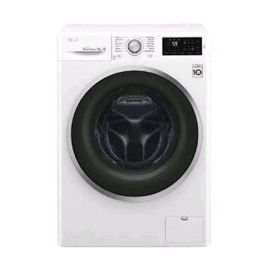 a white washer and dryer in a white room.