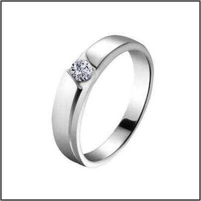this is a platinum ring with a diamond.