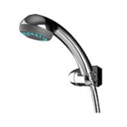 the faucet is made of steel and is a very simple way to add a touch of color to your bathroom.