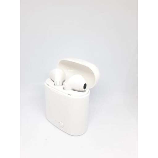 a white toilet with a lid open and a pair of headphones inside