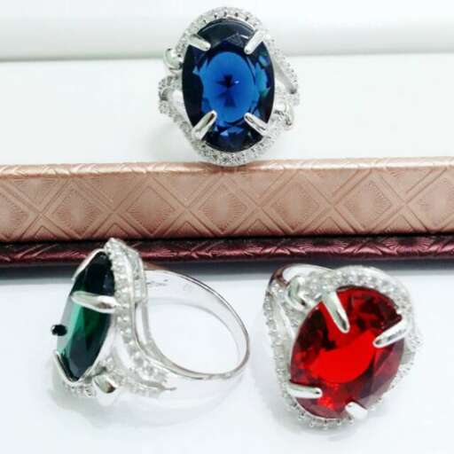 a selection of rings from the collection.