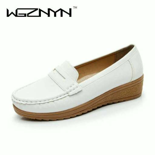women's casual white slip on shoes with a white sole