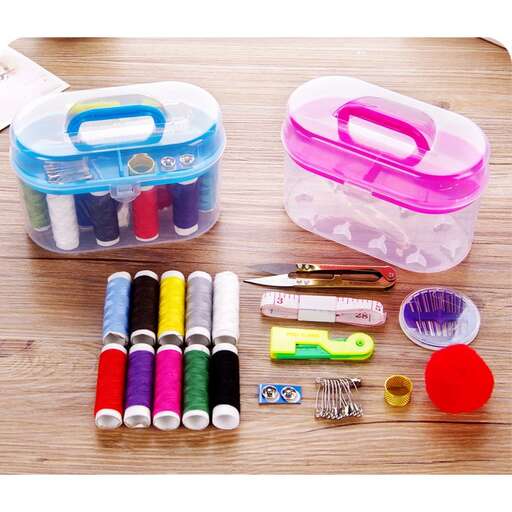 a bag of crayons and markers on a table.