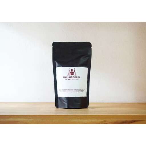 coffee in a bag on a shelf