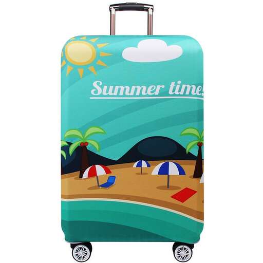 travel with a tropical beach vector art illustration