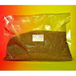 a bag of brown wool in a rainbow of colours.