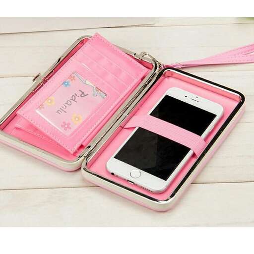 a pink cell phone case with a pink case.