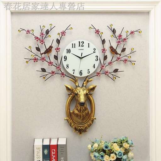 a clock with flowers on it is on a wall.