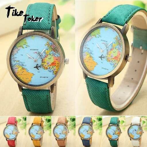 earth watch with a map of the world