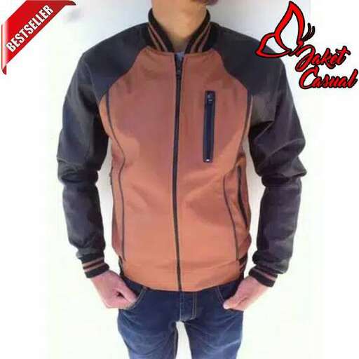 men's leather jacket with a zipper