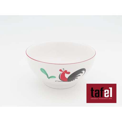 bowl with a red rim