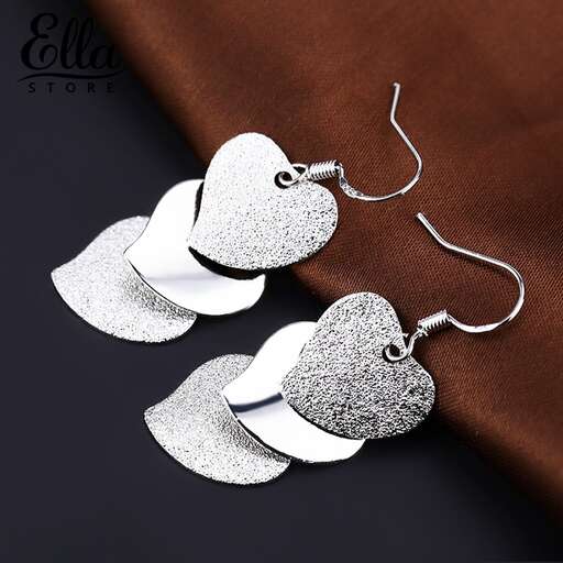 earrings made of sterling silver with a sterling silver plated heart.