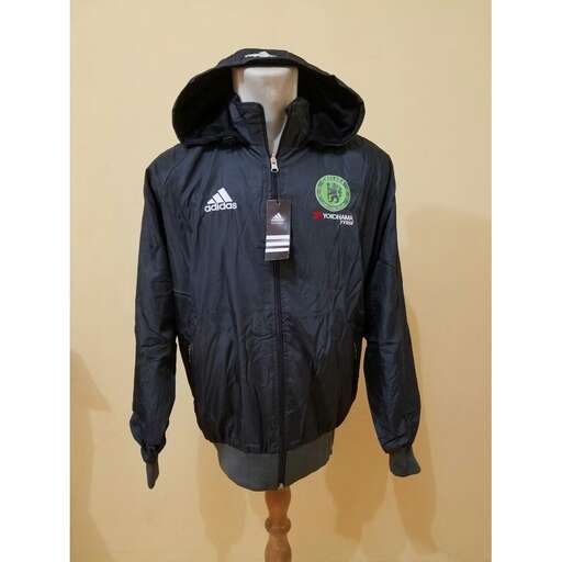 sports equipment business - - the jacket is available in black and white.