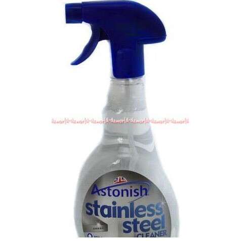 a bottle of cleaner with a blue top