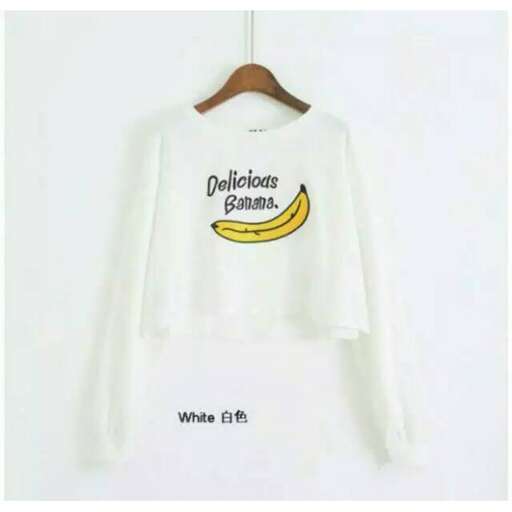 white t - shirt with a banana on the front