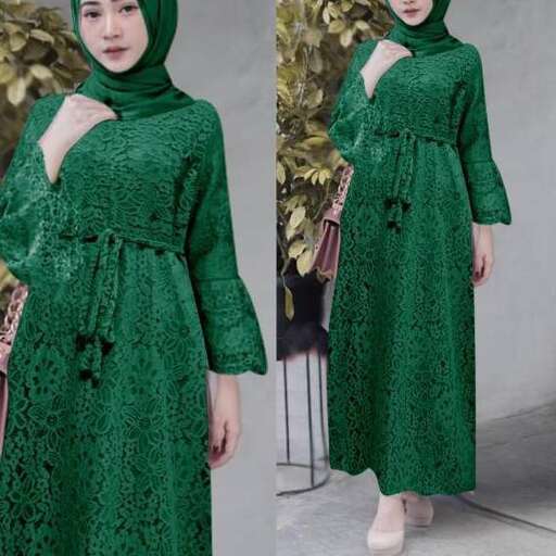 person in a green dress