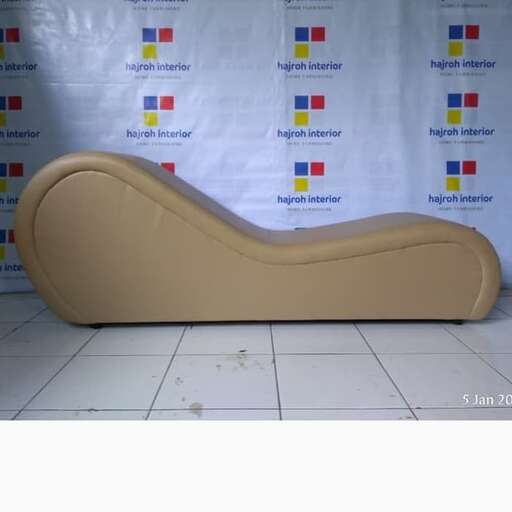 a bench made of a leather seat