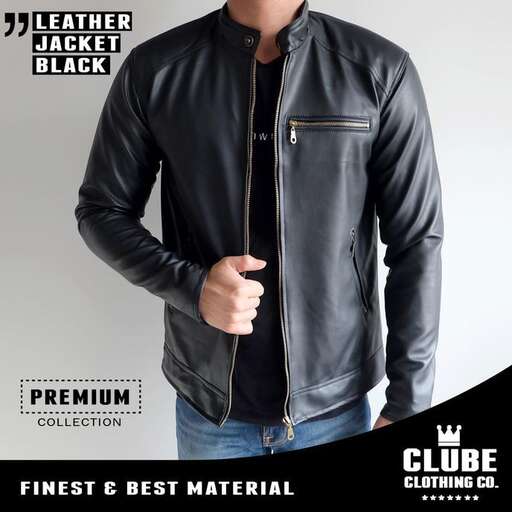 men's leather jacket with a zipper