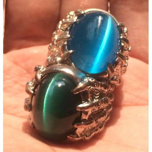 a beautiful blue stone ring made by my wife.