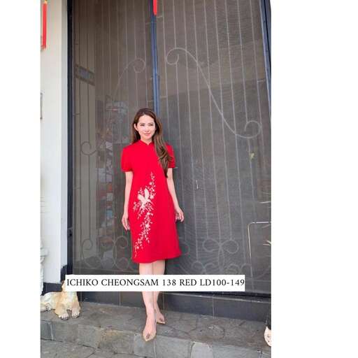 red dress in the style of person