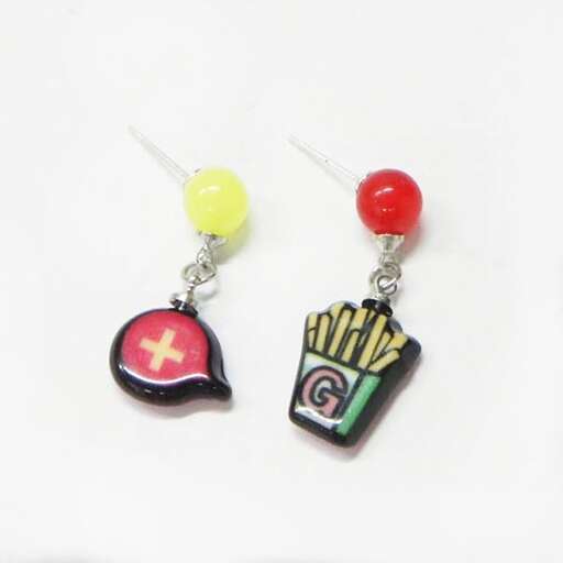 earrings made of recycled glass and recycled glass.