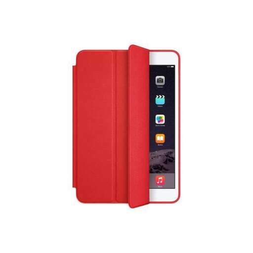 the case is made from a red leather cover.