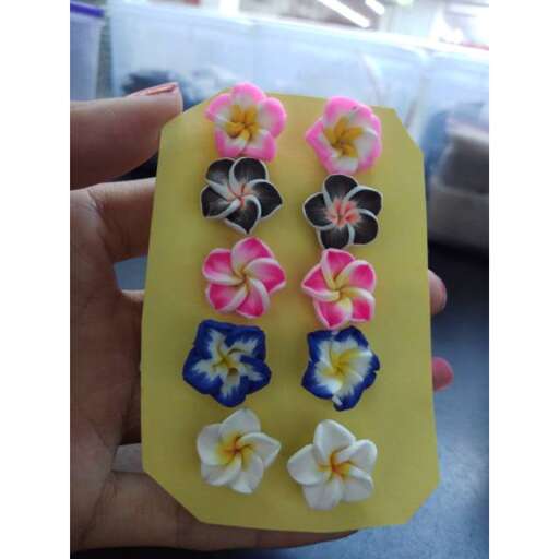 a pair of flowered flip flops in a plastic case.