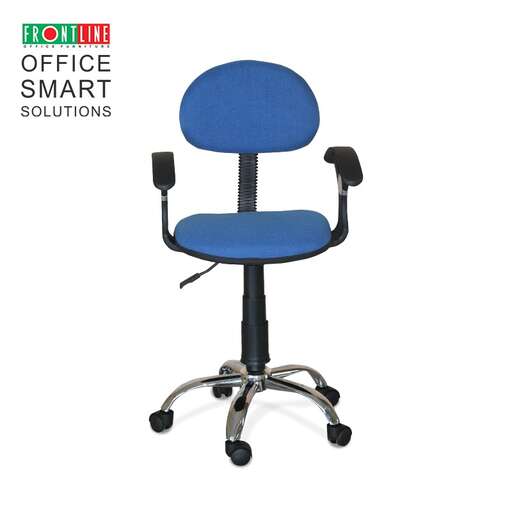 office chair with a blue seat