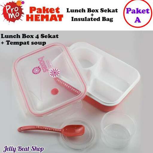 a lunch box with a pink bow and a pink spoon in it.