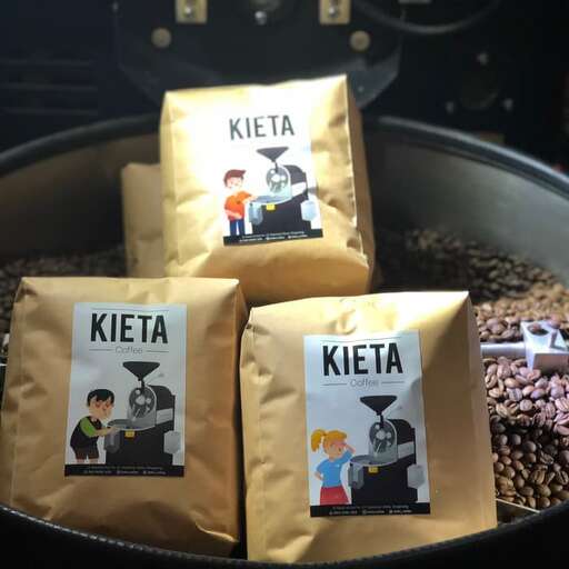 coffee beans and coffee beans in a bowl