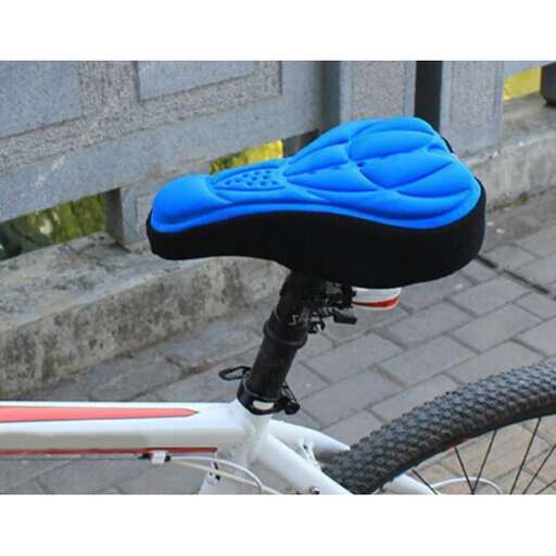 a blue shoe on a bicycle