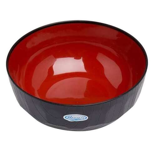 a bowl of red and black.