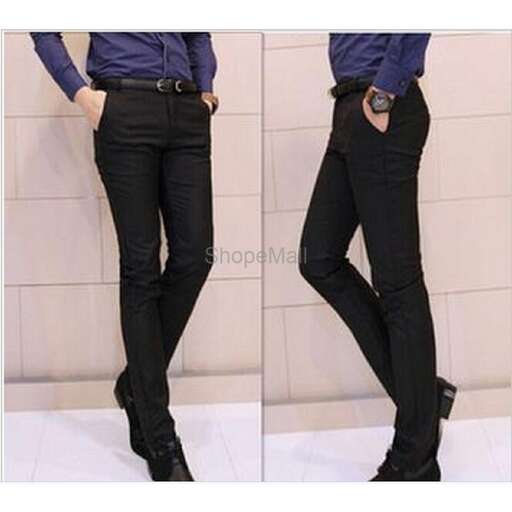 a pair of black jeans with a blue shirt and black jeans