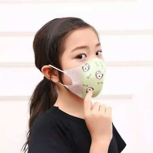 a child with a mask on her face