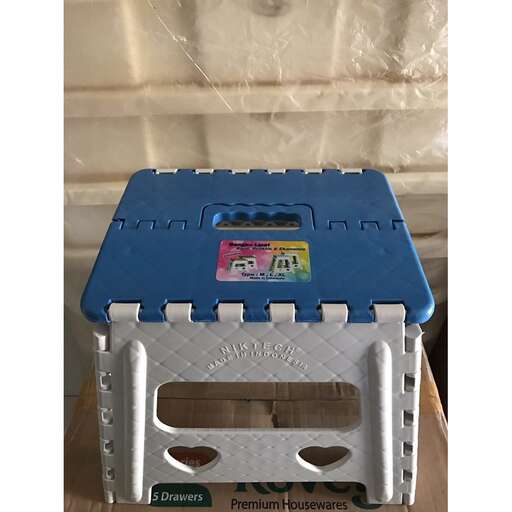 a small stool with a custom base.