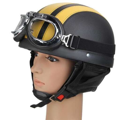 a helmet with a goggles and helmet.