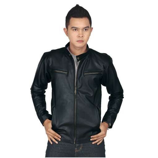 men's leather jacket with a zipper