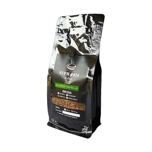 a black coffee bag with a dog on top of it.