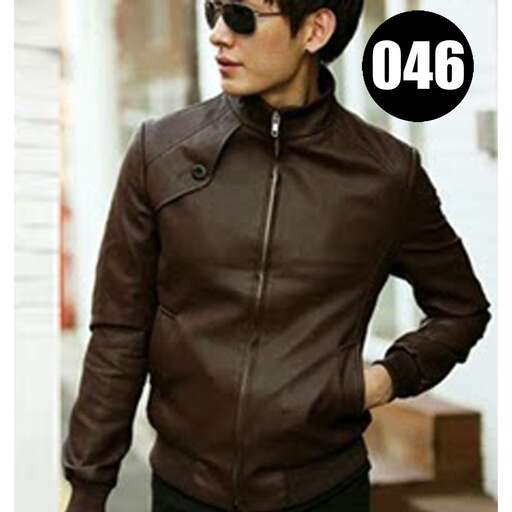 person in a leather jacket