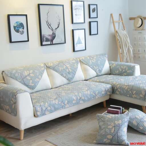 a couch with pillows and pillows on it.