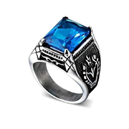 blue sapphire and diamond ring.