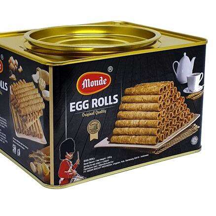 a tin of crackers with a gold lid.