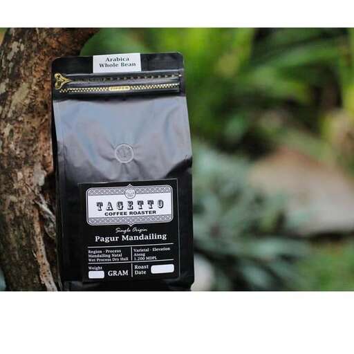 a bag of coffee in a tree