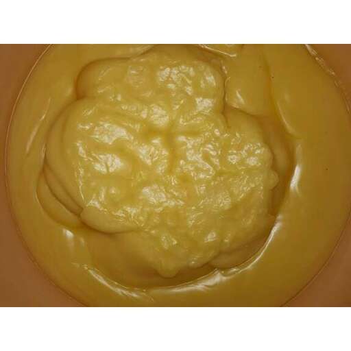 the batter is yellow and the other yellow in the batter is a little more yellow than the other one.