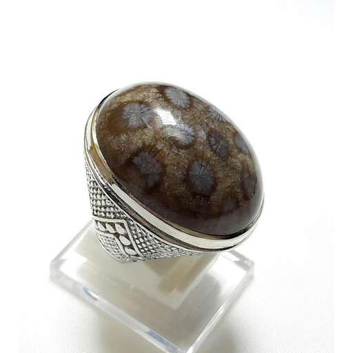 a ring made of sterling silver.